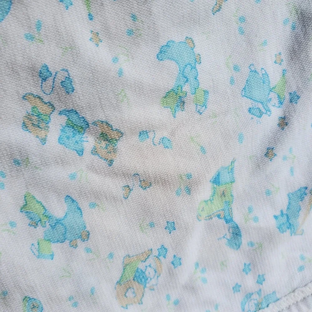 Vtg Carter's Baby Blanket Receiving Mother Goose Nursery Rhyme 100% Cotton